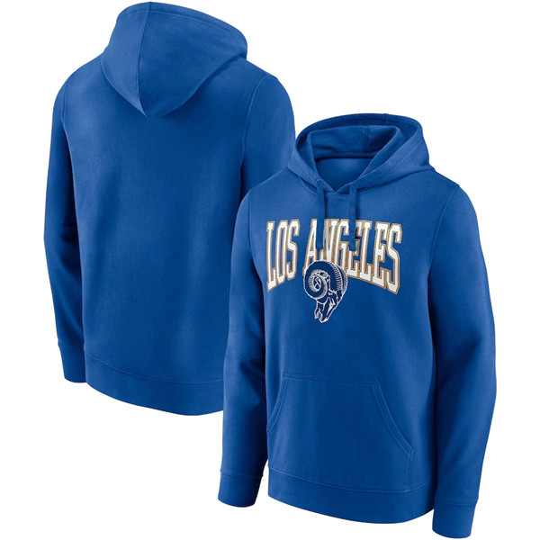 Men's Los Angeles Rams Royal Gridiron Classics Campus Standard Pullover Hoodie Men's Los Angeles Rams Royal Gridiron Classics Campus Standard Pullover Hoodie