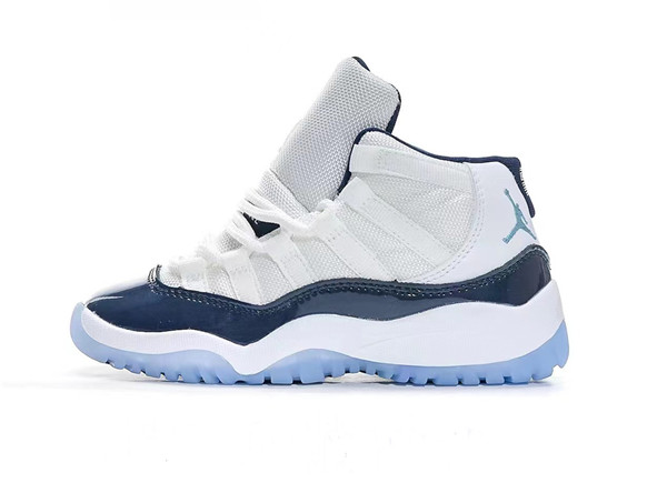 Youth Running Weapon Air Jordan 11 White/Navy Shoes 005 Youth Running Weapon Air Jordan 11 White/Navy Shoes 005