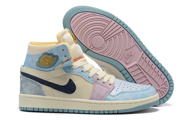 Women's Running Weapon Air Jordan 1 Cream/Blue Shoes 0163 Women's Running Weapon Air Jordan 1 Cream/Blue Shoes 0163