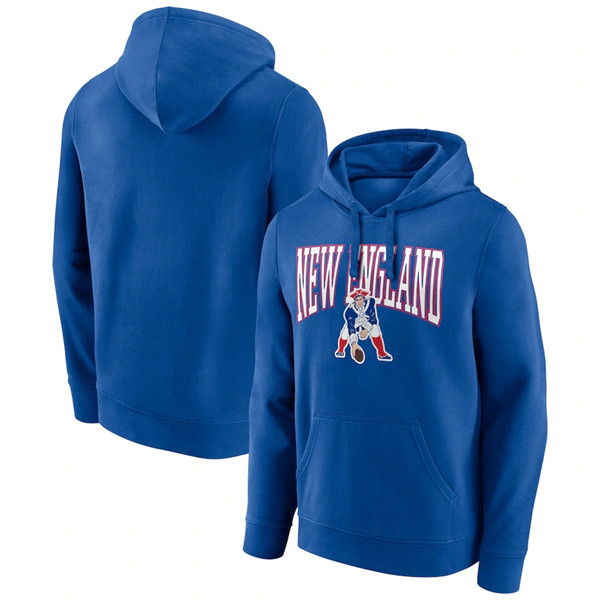 Men's New England Patriots Royal Gridiron Classics Campus Standard Pullover Hoodie Men's New England Patriots Royal Gridiron Classics Campus Standard Pullover Hoodie