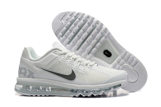 Men's Hot sale Running weapon Air Max 2013 White Shoes 005