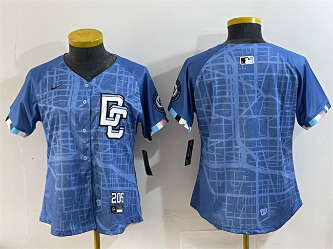 Youth Washington Nationals Blank Blue 2025 City Connect Limited Stitched Baseball Jersey