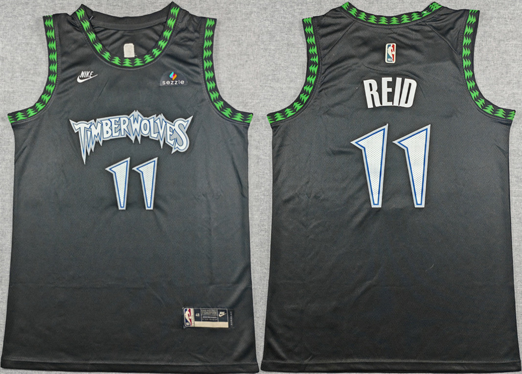 Men's Minnesota Timberwolves #11 Naz Reid Black 2025-26 Classic Edition Stitched jersey