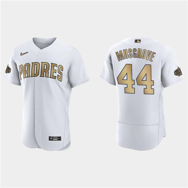 Men's San Diego Padres #44 Joe Musgrove 2022 All-Star White Flex Base Stitched Baseball Jersey Men's San Diego Padres #44 Joe Musgrove 2022 All-Star White Flex Base Stitched Baseball Jersey