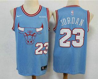 Men's Chicago Bulls #23 Michael Jordan Light Blue Stitched Basketball Jersey Men's Chicago Bulls #23 Michael Jordan Light Blue Stitched Basketball Jersey