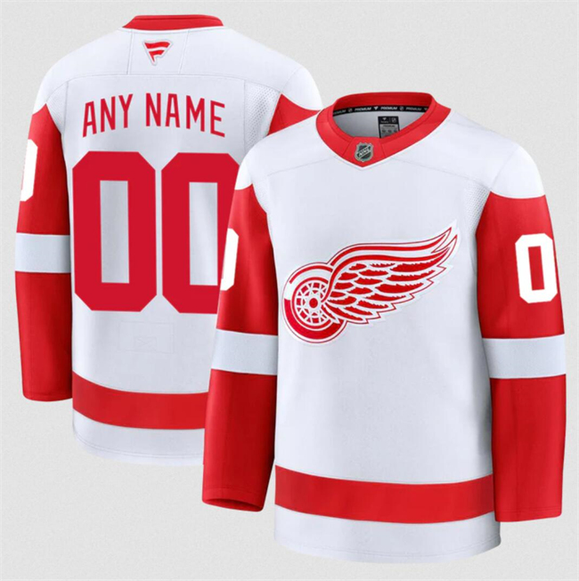 Men's Detroit Red Wings ACTIVE PLAYER Custom White 2024-25 Home Stitched Hockey Jersey