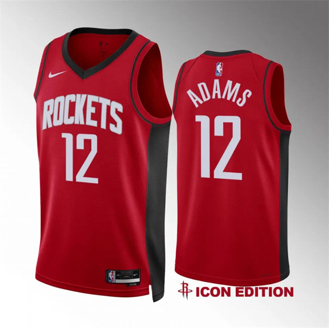 Men's Houston Rockets #12 Steven Adams Red Icon Edition Stitched Jersey Men's Houston Rockets #12 Steven Adams Red Icon Edition Stitched Jersey