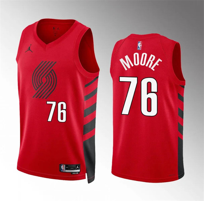 Men's Portland Trail Blazers #76 Taze Moore Red Statement Edition Stitched Basketball Jersey Men's Portland Trail Blazers #76 Taze Moore Red Statement Edition Stitched Basketball Jersey