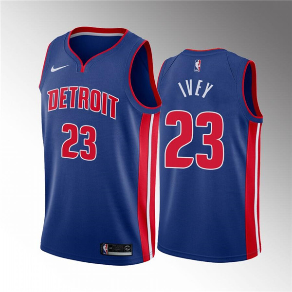 Men's Detroit Pistons #23 Jaden Ivey 2020-21 Blue Icon Edition Stitched Jersey Men's Detroit Pistons #23 Jaden Ivey 2020-21 Blue Icon Edition Stitched Jersey