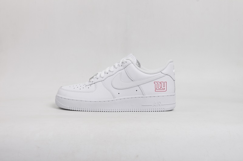 Men's New York Giants Air Force 1 Low White Shoes 001 Men's New York Giants Air Force 1 Low White Shoes 001