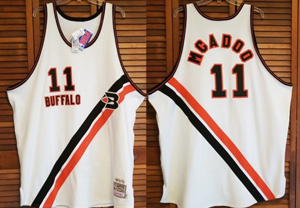 Men's Buffalo Braves #11 Bob McAdoo White Stitched Jersey Men's Buffalo Braves #11 Bob McAdoo White Stitched Jersey