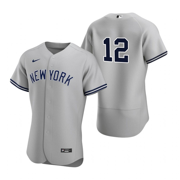 Men's New York Yankees #12 Isiah Kiner-Falefa Grey Flex Base Stitched Jersey Men's New York Yankees #12 Isiah Kiner-Falefa Grey Flex Base Stitched Jersey