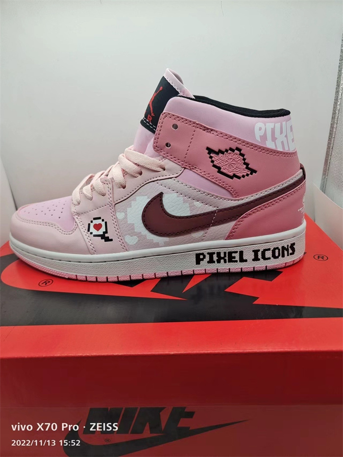 Men's Running Weapon Air Jordan 1 Pink/White Shoes 326 Men's Running Weapon Air Jordan 1 Pink/White Shoes 326
