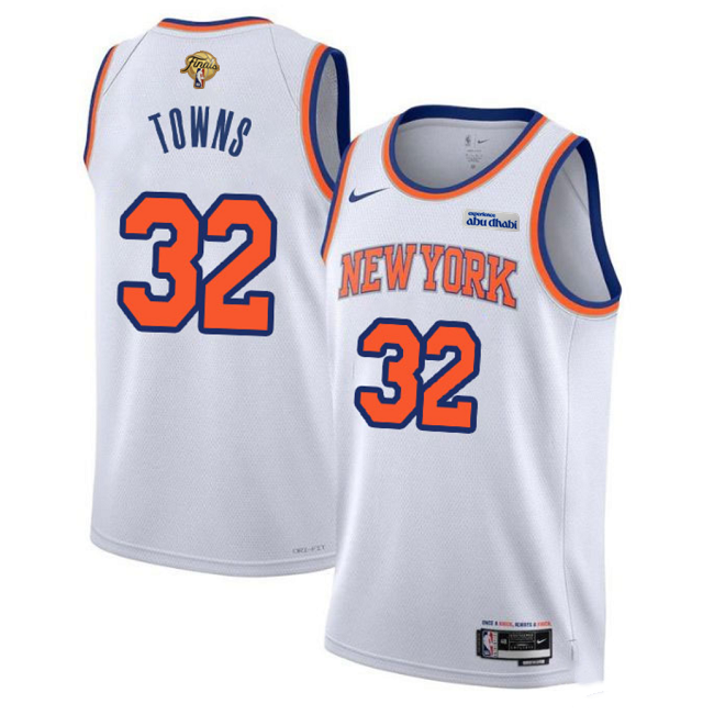 New Yok Knicks #32 Karl-Anthony Towns White 2026 Finals Patch Association Edition Stitched Basketball Jersey New Yok Knicks #32 Karl-Anthony Towns White 2026 Finals Patch Association Edition Stitched Basketball Jersey