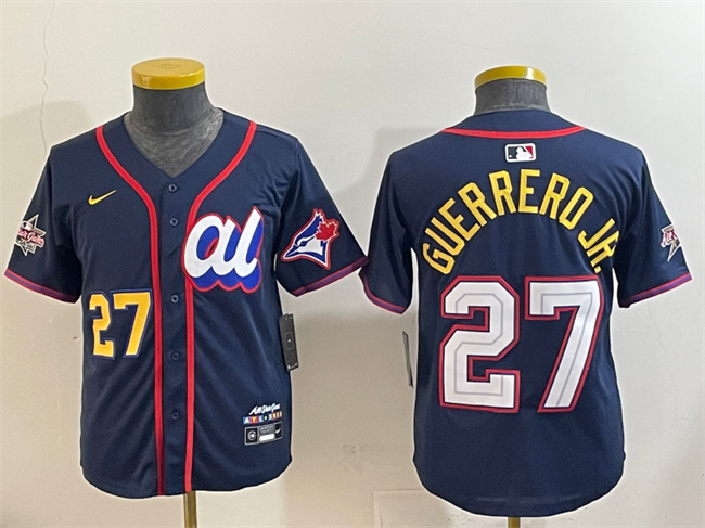 Youth American League #27 Vladimir Guerrero Jr. Navy 2025 All-Star Edition Limited Stitched Baseball Jersey Youth American League #27 Vladimir Guerrero Jr. Navy 2025 All-Star Edition Limited Stitched Baseball Jersey