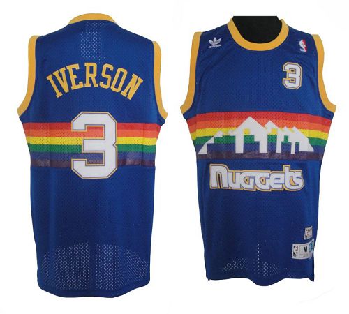 Men's Denver Nuggets Active Player Light Blue Throwback Stitched Jersey