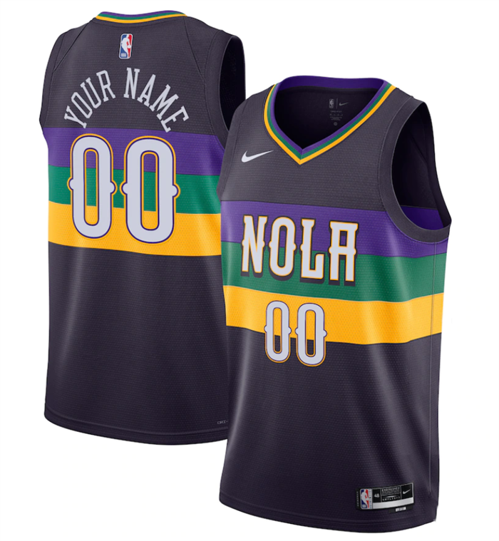 Men's New Orleans Pelicans Active Player Custom Black 2022/23 City Edition Stitched Jersey Men's New Orleans Pelicans Active Player Custom Black 2022/23 City Edition Stitched Jersey