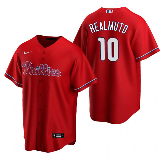 Youth Philadelphia Phillies #10 J.T. Realmuto Red Cool Base Stitched Baseball Jersey Youth Philadelphia Phillies #10 J.T. Realmuto Red Cool Base Stitched Baseball Jersey