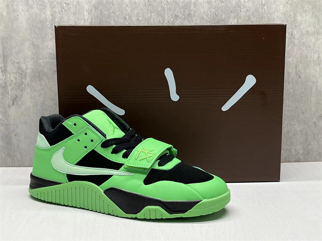 Men's Running Weapon Travis Scott x Jordan Jumpman Jack Green/Black Shoes 0642