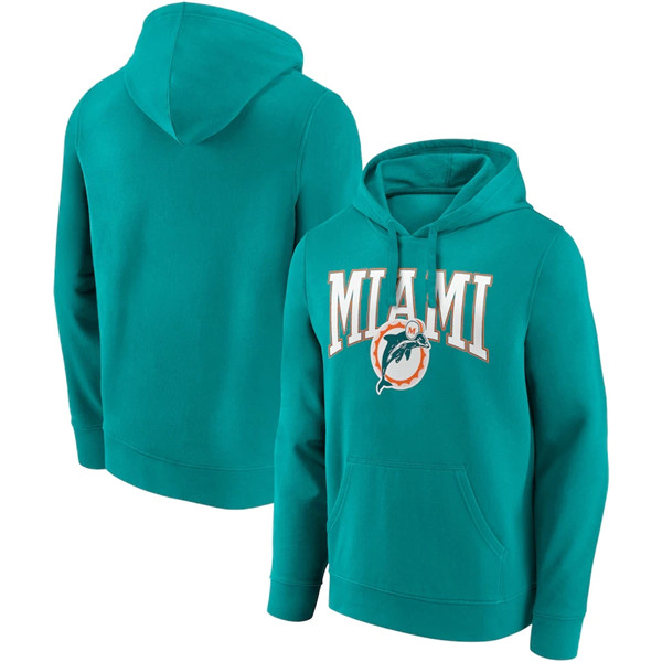 Men's Miami Dolphins Aqua Gridiron Classics Campus Standard Pullover Hoodie Men's Miami Dolphins Aqua Gridiron Classics Campus Standard Pullover Hoodie
