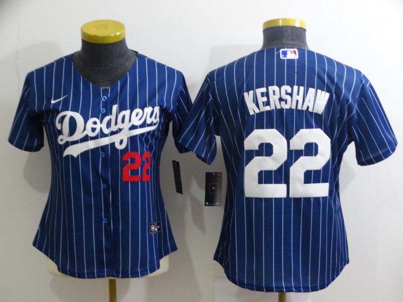 Women's Los Angeles Dodgers #22 Clayton Kershaw Blue Stitched Baseball Jersey(Run Small) Women's Los Angeles Dodgers #22 Clayton Kershaw Blue Stitched Baseball Jersey(Run Small)