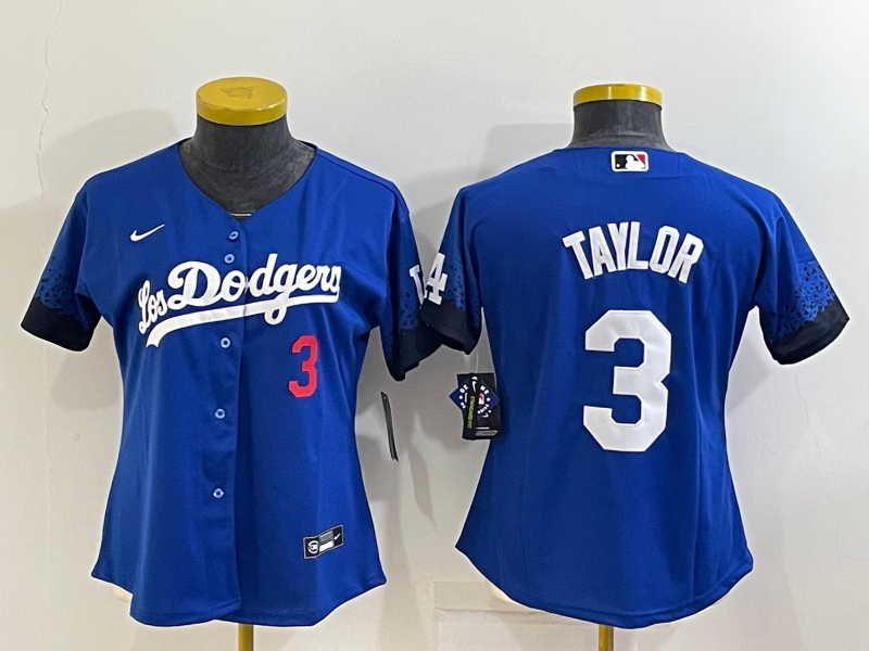 Women's Los Angeles Dodgers #3 Chris Taylor Royal City Connect Stitched Baseball Jersey(Run Small) Women's Los Angeles Dodgers #3 Chris Taylor Royal City Connect Stitched Baseball Jersey(Run Small)