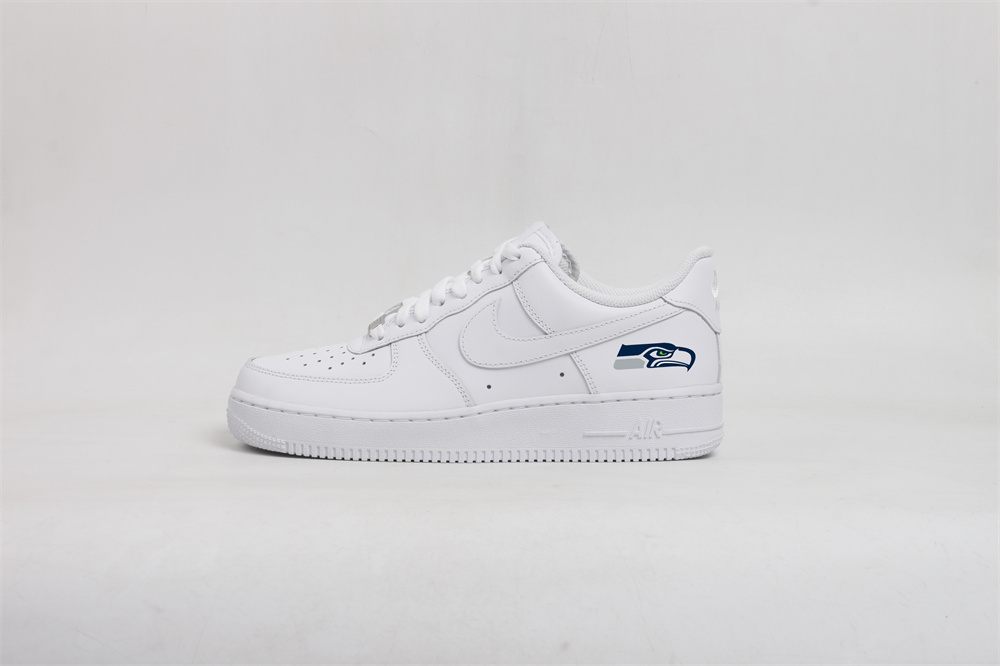 Men's Seattle Seahawks Air Force 1 Low White Shoes 001 Men's Seattle Seahawks Air Force 1 Low White Shoes 001