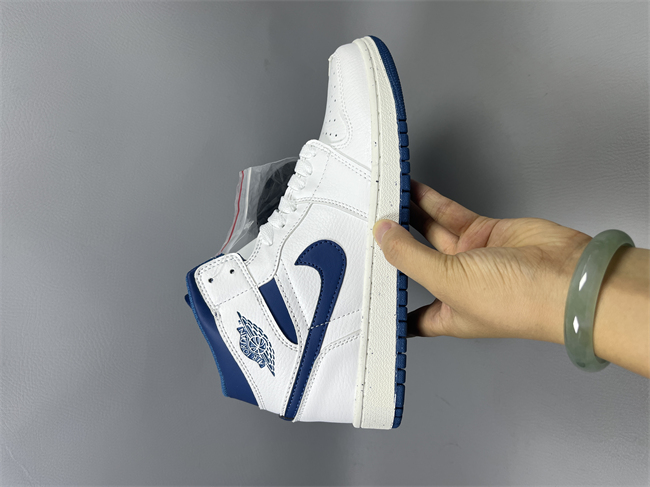 Men's Running Weapon Air Jordan 1 White/Royal Shoes 0652