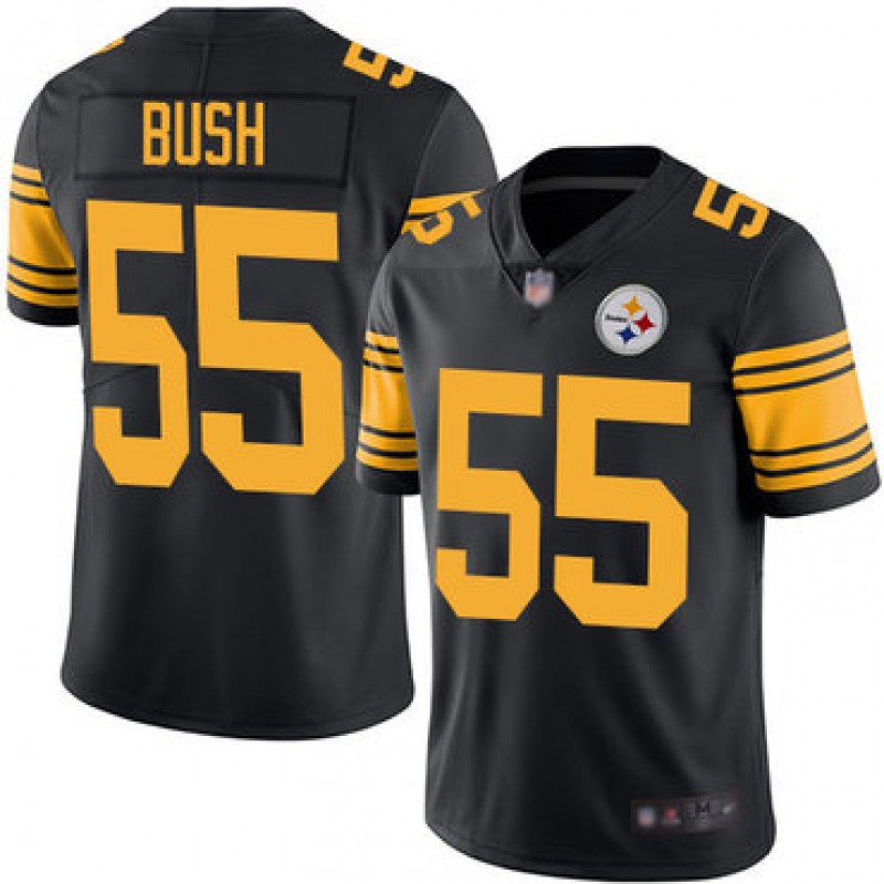 Youth Pittsburgh Steelers #55 Devin Bush Black Color Rush Limited Stitched Jersey Youth Pittsburgh Steelers #55 Devin Bush Black Color Rush Limited Stitched Jersey