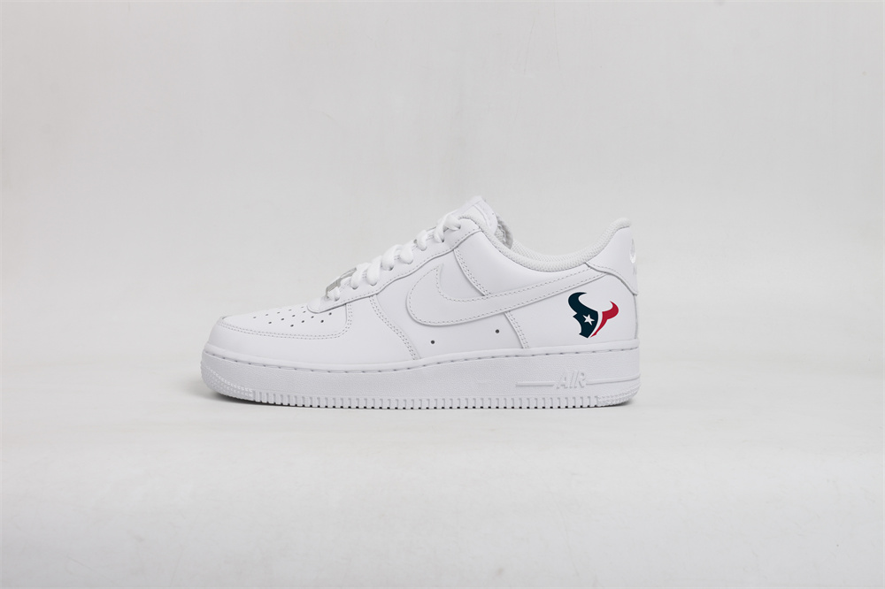 Men's Houston Texans Air Force 1 Low White Shoes 001 Men's Houston Texans Air Force 1 Low White Shoes 001