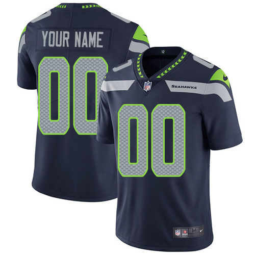 Youth Seattle Seahawks ACTIVE PLAYER Custom Navy Vapor Untouchable Limited Stitched Jersey Youth Seattle Seahawks ACTIVE PLAYER Custom Navy Vapor Untouchable Limited Stitched Jersey
