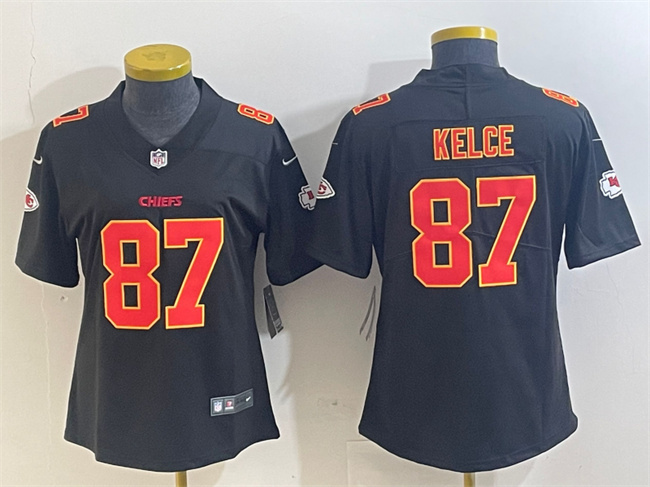 Women's Kansas City Chiefs #87 Travis Kelce Stitched Black Vapor Untouchable Limited Football Jersey(Run Small) Women's Kansas City Chiefs #87 Travis Kelce Stitched Black Vapor Untouchable Limited Football Jersey(Run Small)