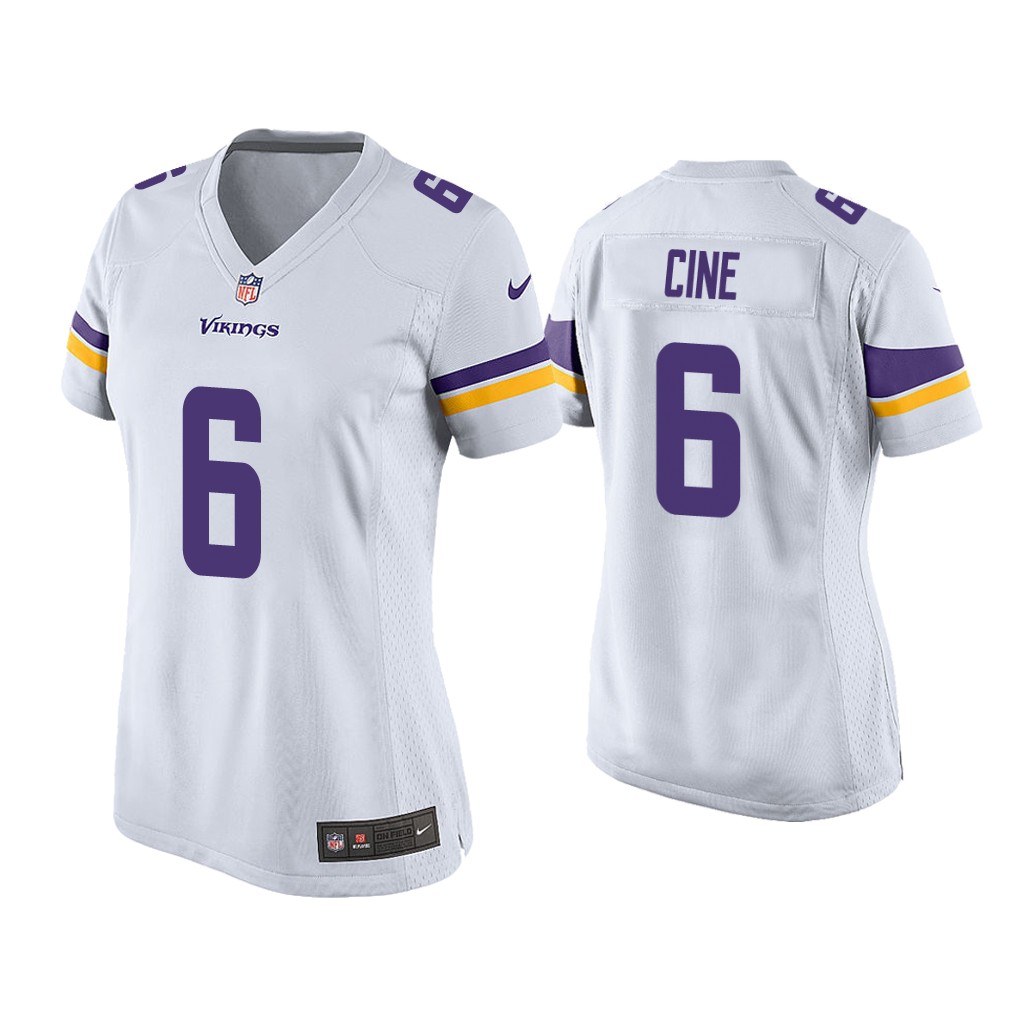 Women's Minnesota Vikings #6 Lewis Cine White Stitched Jersey(Run Small) Women's Minnesota Vikings #6 Lewis Cine White Stitched Jersey(Run Small)
