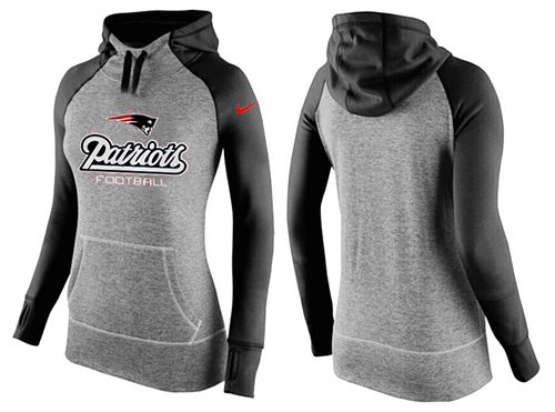 Women's Nike New England Patriots Performance Hoodie Grey & Black Women's Nike New England Patriots Performance Hoodie Grey & Black