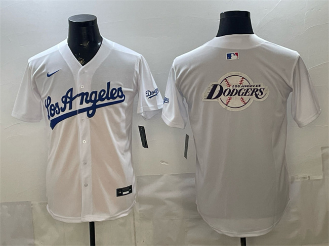 Men's Los Angeles Dodgers Team Big Logo White Alternate Stadium Stitched Baseball Jersey
