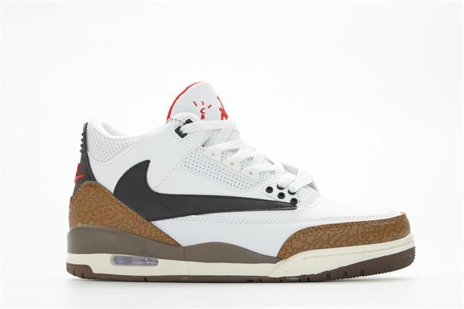 Men's Running Weapon Air Jordan 3 White/Brown Shoes 0116