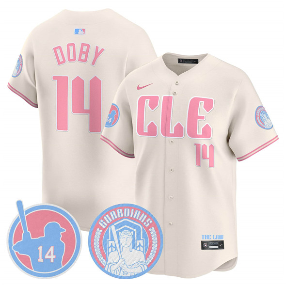 Women's Cleveland Guardians Active Player Custom Cream Bubblegum Pink 2025 Vapor Limited Stitched Baseball Jersey(Run Small)