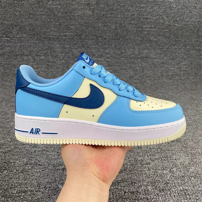 Men's Air Force 1 Low Blue/Cream Shoes Top 0343