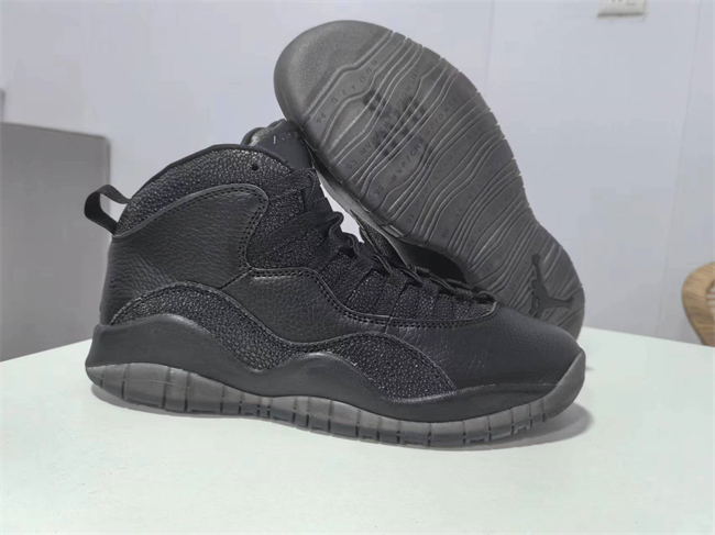 Men's Running Weapon Air Jordan 10 Black Shoes  007
