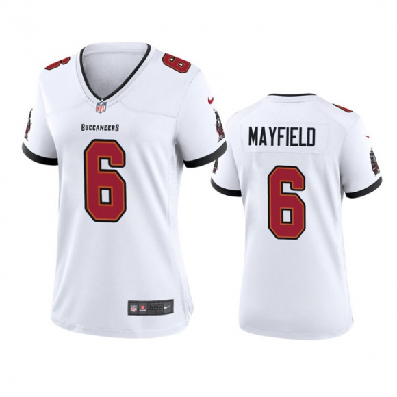 Women's Tampa Bay Buccaneers #6 Baker Mayfield White Stitched Game Jersey(Run Small) Women's Tampa Bay Buccaneers #6 Baker Mayfield White Stitched Game Jersey(Run Small)