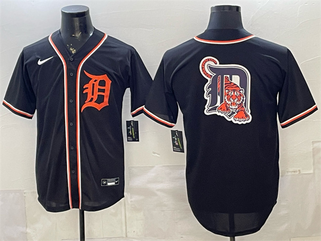 Men's Detroit Tigers Team Big Logo 2026 Fashion Replica Black Out Stitched Baseball Jersey Men's Detroit Tigers Team Big Logo 2026 Fashion Replica Black Out Stitched Baseball Jersey