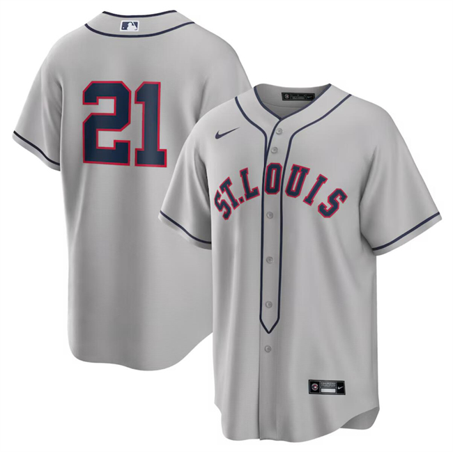 Men's St. Louis Cardinals #21 Lars Nootbaar Grey 2024 Rickwood Classic Stitched Baseball Jersey Men's St. Louis Cardinals #21 Lars Nootbaar Grey 2024 Rickwood Classic Stitched Baseball Jersey