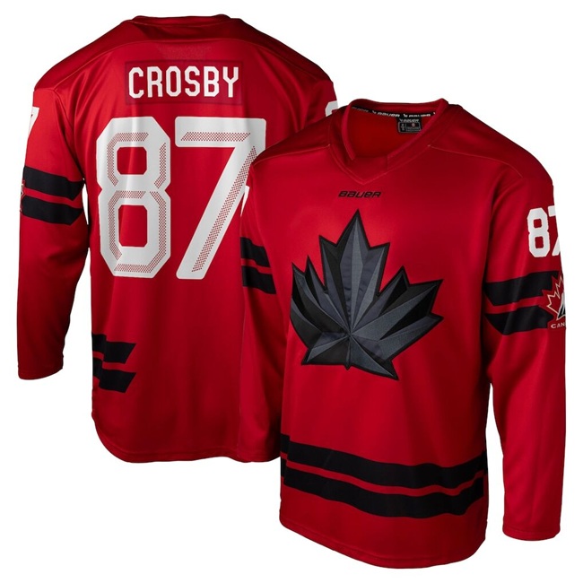 Men's Canada Hockey #87 Sidney Crosby Red Stitched Jersey
